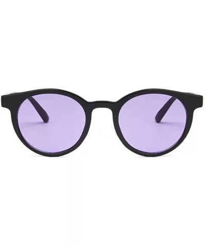 Unisex Sunglasses Retro Beige Drive Holiday Oval Non-Polarized UV400 - Bright Black Purple - C118RLWA83N $4.84 Oval