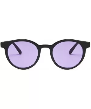 Unisex Sunglasses Retro Beige Drive Holiday Oval Non-Polarized UV400 - Bright Black Purple - C118RLWA83N $4.84 Oval