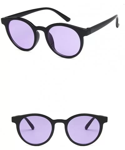 Unisex Sunglasses Retro Beige Drive Holiday Oval Non-Polarized UV400 - Bright Black Purple - C118RLWA83N $4.84 Oval