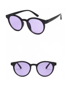 Unisex Sunglasses Retro Beige Drive Holiday Oval Non-Polarized UV400 - Bright Black Purple - C118RLWA83N $4.84 Oval