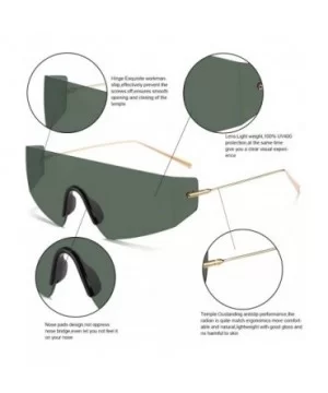 Unique Shield Irregular Thin Temple Sunglasses Flat Rimless One Piece Eyewear For Women Men - C118AI7RXHU $12.90 Rimless