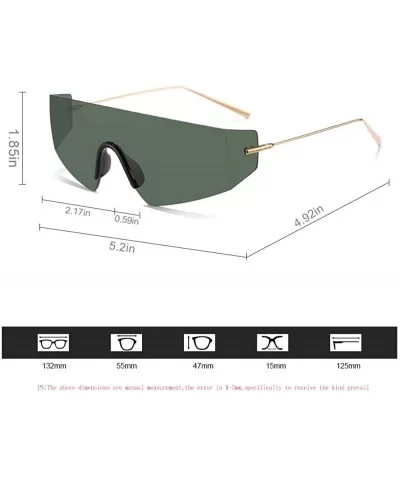 Unique Shield Irregular Thin Temple Sunglasses Flat Rimless One Piece Eyewear For Women Men - C118AI7RXHU $12.90 Rimless