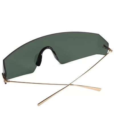 Unique Shield Irregular Thin Temple Sunglasses Flat Rimless One Piece Eyewear For Women Men - C118AI7RXHU $12.90 Rimless