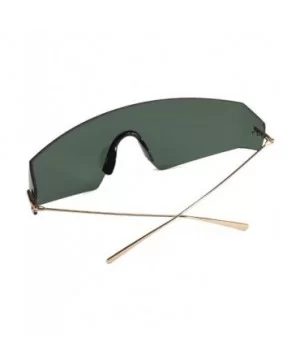 Unique Shield Irregular Thin Temple Sunglasses Flat Rimless One Piece Eyewear For Women Men - C118AI7RXHU $12.90 Rimless