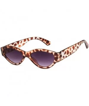 Unisex Sunglasses Retro Bright Black Grey Drive Holiday Oval Non-Polarized UV400 - Leopard Grey - CF18RLIYAK8 $6.63 Oval