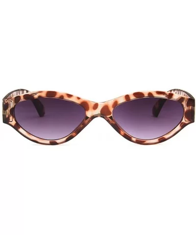 Unisex Sunglasses Retro Bright Black Grey Drive Holiday Oval Non-Polarized UV400 - Leopard Grey - CF18RLIYAK8 $6.63 Oval