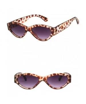 Unisex Sunglasses Retro Bright Black Grey Drive Holiday Oval Non-Polarized UV400 - Leopard Grey - CF18RLIYAK8 $6.63 Oval