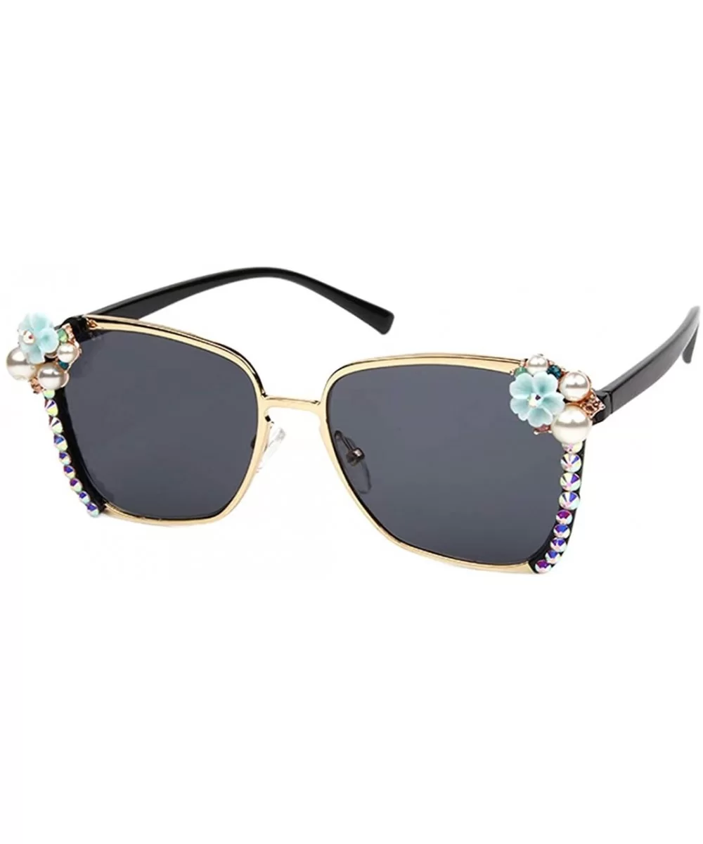 Stylish Metal Bee Decoration Sunglasses UV Protection Frame - Grey a - CU18ZYUEDE9 $10.96 Round