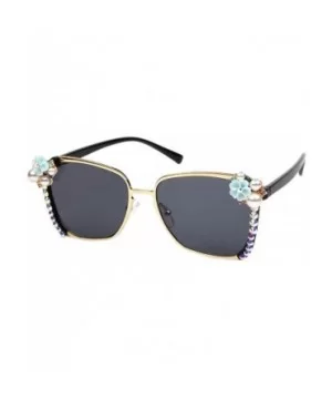 Stylish Metal Bee Decoration Sunglasses UV Protection Frame - Grey a - CU18ZYUEDE9 $10.96 Round