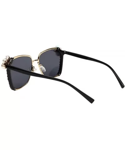 Stylish Metal Bee Decoration Sunglasses UV Protection Frame - Grey a - CU18ZYUEDE9 $10.96 Round