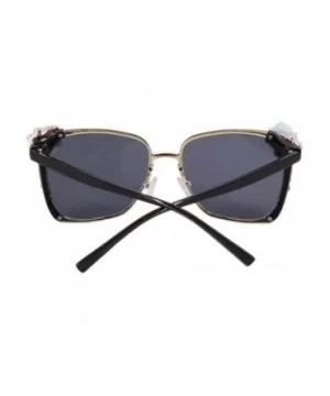 Stylish Metal Bee Decoration Sunglasses UV Protection Frame - Grey a - CU18ZYUEDE9 $10.96 Round