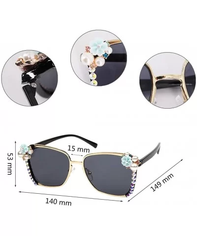 Stylish Metal Bee Decoration Sunglasses UV Protection Frame - Grey a - CU18ZYUEDE9 $10.96 Round