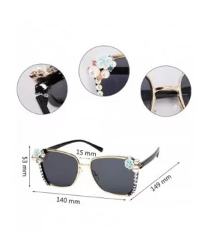 Stylish Metal Bee Decoration Sunglasses UV Protection Frame - Grey a - CU18ZYUEDE9 $10.96 Round