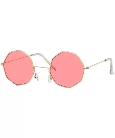 Hexagon Sunglasses Women Men Ladies Small Square Sunglases Female Metal Frame Driving Fishing Glasses - CB198XYIGEN $6.87 Square