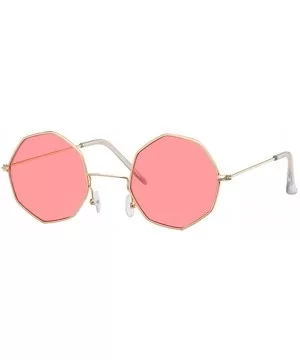 Hexagon Sunglasses Women Men Ladies Small Square Sunglases Female Metal Frame Driving Fishing Glasses - CB198XYIGEN $6.87 Square