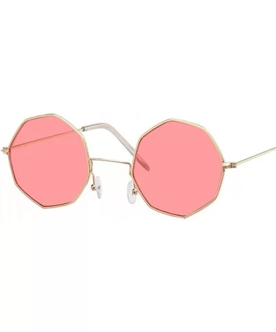 Hexagon Sunglasses Women Men Ladies Small Square Sunglases Female Metal Frame Driving Fishing Glasses - CB198XYIGEN $6.87 Square