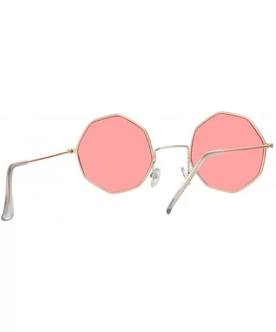 Hexagon Sunglasses Women Men Ladies Small Square Sunglases Female Metal Frame Driving Fishing Glasses - CB198XYIGEN $6.87 Square