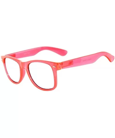 Clear Retro 80's Vintage Sunglasses Colored Frame - Glow_clear_red - CO188YL4LYW $6.12 Sport