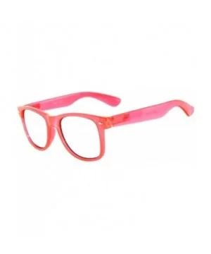 Clear Retro 80's Vintage Sunglasses Colored Frame - Glow_clear_red - CO188YL4LYW $6.12 Sport