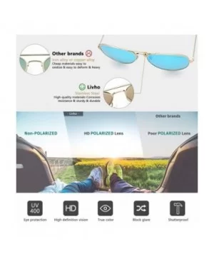 Classic Polarized Aviator Sunglasses UV Mirrored Lens Metal Retro Shades - Blue Mirrored Lens/Gold Frame - C9196N20U4Q $8.51 ...