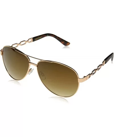 Women's 1025SP Classic Aviator Sunglasses with Chain Temple Detail & 100% UV Protection - 60 mm - CG18NTYQDDL $13.96 Aviator