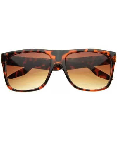 Casual Shades Menswear Plastic Flat Top Horn Rimmed Style Sunglasses Eyewear (Tortoise) - C5116Q2OXLZ $6.42 Wayfarer