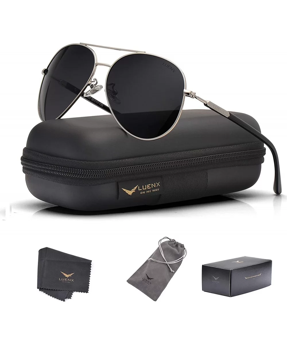 Men Aviator Sunglasses Polarized Women - UV 400 Protection shades - 16-black / Non Mirror - CS17YLCX5KE $14.28 Aviator