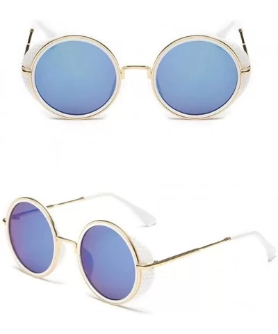 2019 New Steampunk Sunglasses Women Brand Designer Oversized Outdoor Black Gray - White Blue - C718XAL8GY8 $7.99 Aviator