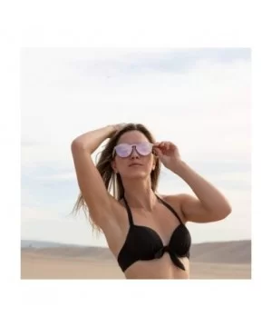 Bamboo Wooden Sunglasses for Women - Flat Retro Rimless Wood Sunglasses - Gray - CC18WQM7RTE $11.27 Rimless