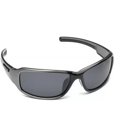 Driving Fishing Polarized Wrap Around Sports Sunglasses - Gray - C711OXK1P9Z $7.82 Sport