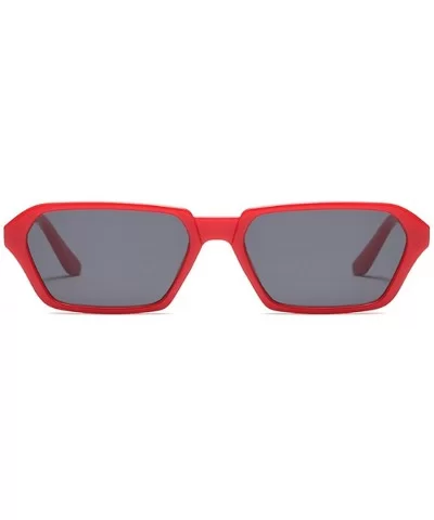 Vintage Rectangle Sunglasses Small Frame Women Square Fashion Eyewear - Red - CH18DW9SQEN $8.56 Oval