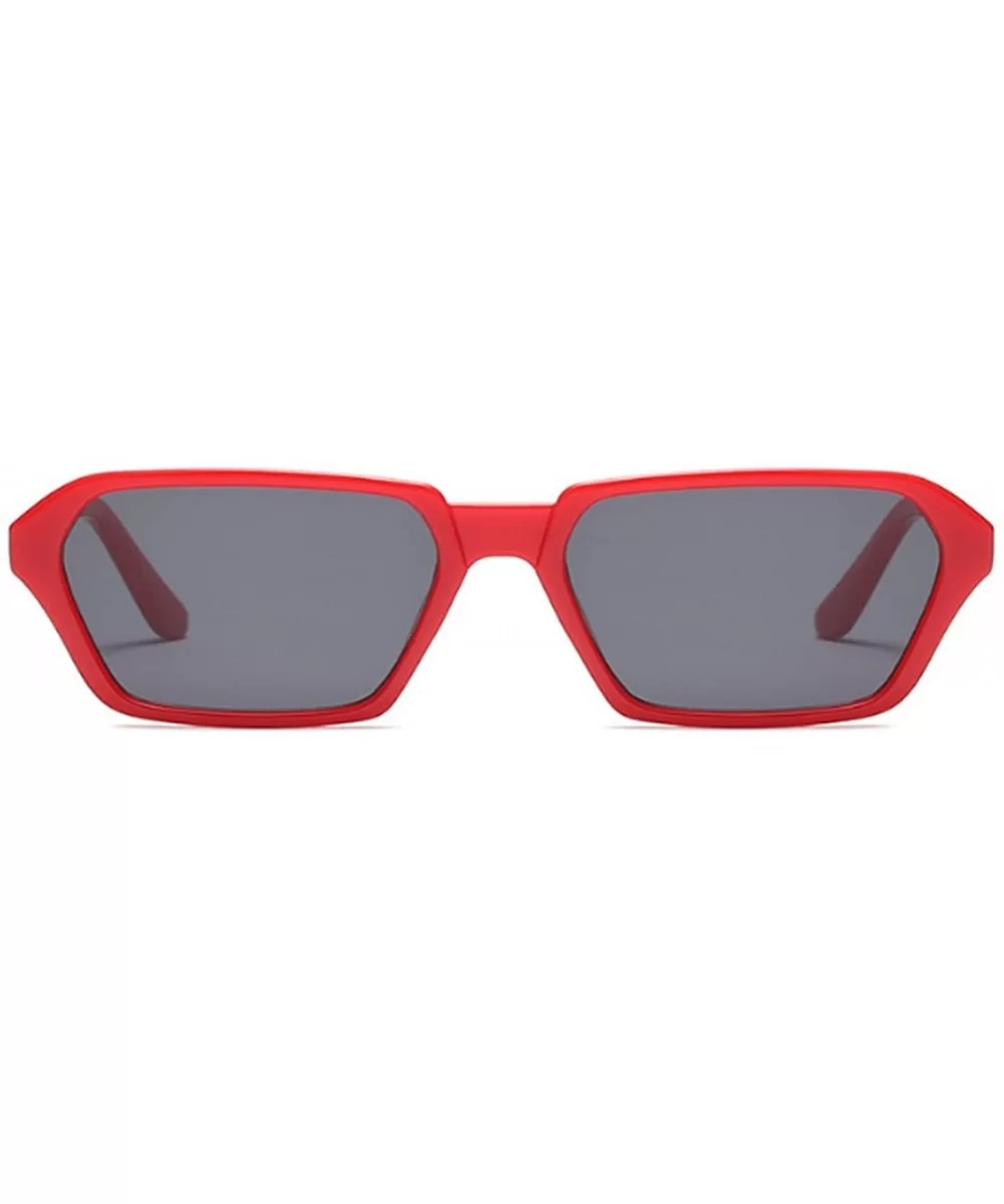 Vintage Rectangle Sunglasses Small Frame Women Square Fashion Eyewear - Red - CH18DW9SQEN $8.56 Oval