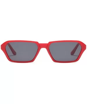 Vintage Rectangle Sunglasses Small Frame Women Square Fashion Eyewear - Red - CH18DW9SQEN $8.56 Oval