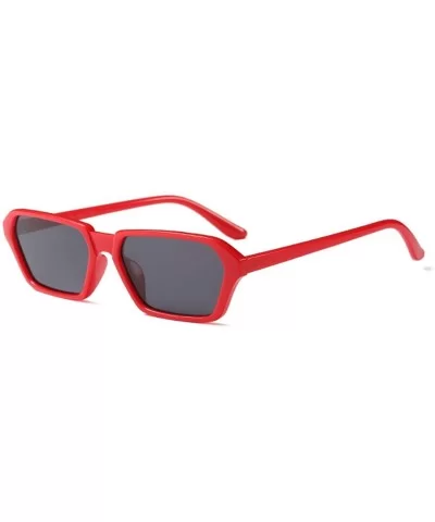 Vintage Rectangle Sunglasses Small Frame Women Square Fashion Eyewear - Red - CH18DW9SQEN $8.56 Oval