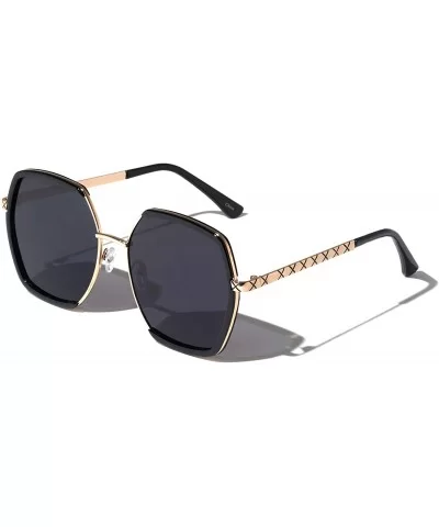 Geometric X Temple Fashion Sunglasses - Black - C91973IAM9Y $10.42 Butterfly