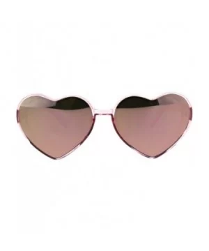 Womens Color Mirror Valentine Heart Shape Plastic Hippie Sunglasses - All Pink - C7180AKW8GN $7.04 Round