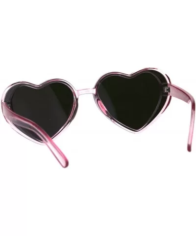 Womens Color Mirror Valentine Heart Shape Plastic Hippie Sunglasses - All Pink - C7180AKW8GN $7.04 Round