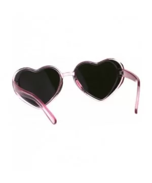 Womens Color Mirror Valentine Heart Shape Plastic Hippie Sunglasses - All Pink - C7180AKW8GN $7.04 Round