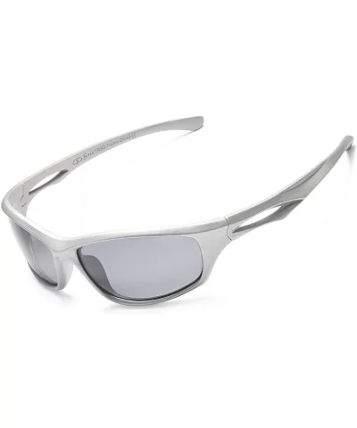 Sports UV400 Bike Cycling Sunglasses for Men Women - Counter - Grey Lens Grey Frame - CF12J35TDX9 $7.20 Sport