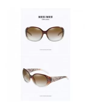 Anti Glare HD Polarized Womens Rhinestone Sunglasses Floral Eyewear - Brown - C418UXE5X3W $8.45 Rectangular