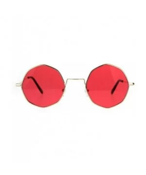 Dopy Color Lens Octagon Metal Wire Rim Pimp Hippie Sunglasses - Gold Red - C2189U5AQUL $8.86 Square