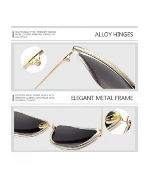 Oversized Cateye Sunglasses for Women - Fashion Metal Frame Cat Eye Womens Sunglasses - Brown - CK12MXFKCOI $7.22 Butterfly