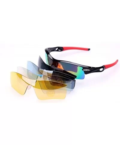 Polarized Sunglasses Interchangeable Cycling Baseball - White and Red - C7184KDRGE2 $45.61 Sport