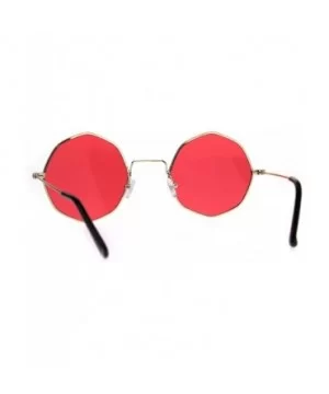 Dopy Color Lens Octagon Metal Wire Rim Pimp Hippie Sunglasses - Gold Red - C2189U5AQUL $8.86 Square