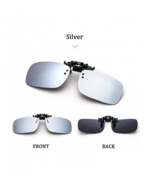 Polarized Clip-on Flip Up Night Vision Glasses Sunglasses Multi-Scenario Wear Over Prescription Glasses - Silver - CQ18N8ZW2N...