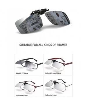 Polarized Clip-on Flip Up Night Vision Glasses Sunglasses Multi-Scenario Wear Over Prescription Glasses - Silver - CQ18N8ZW2N...