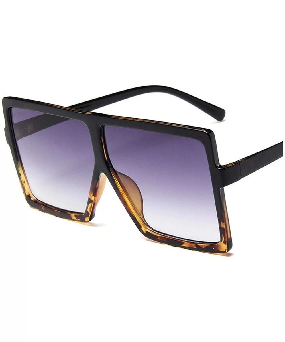 Plastic Oversized Women Sunglasses Square Er Big Frame Female UV400 Sun Glasses Oculos Masculino - Leopard - CT199COHHQ6 $28....