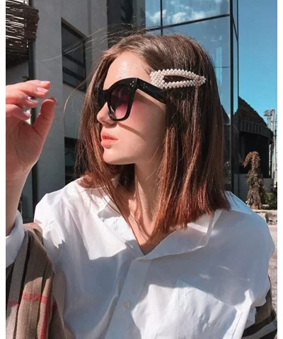 Oversized Square Sunglasses for Women Designer Luxury Flat Lens Sun Glasses Shades - Gradient Grey+tortoise - C518XIHENUM $9....