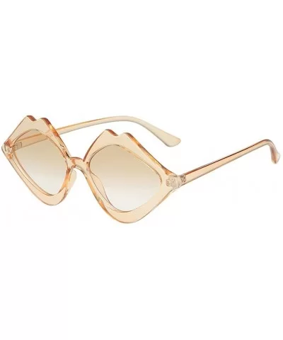 Women's Sunglasses Fashion Jelly Sunshade Sunglasses Integrated Candy Color Glasses - Khaki - C11947UTZY4 $4.61 Aviator