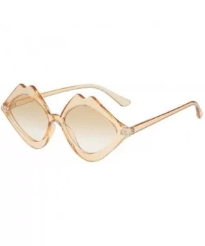 Women's Sunglasses Fashion Jelly Sunshade Sunglasses Integrated Candy Color Glasses - Khaki - C11947UTZY4 $4.61 Aviator